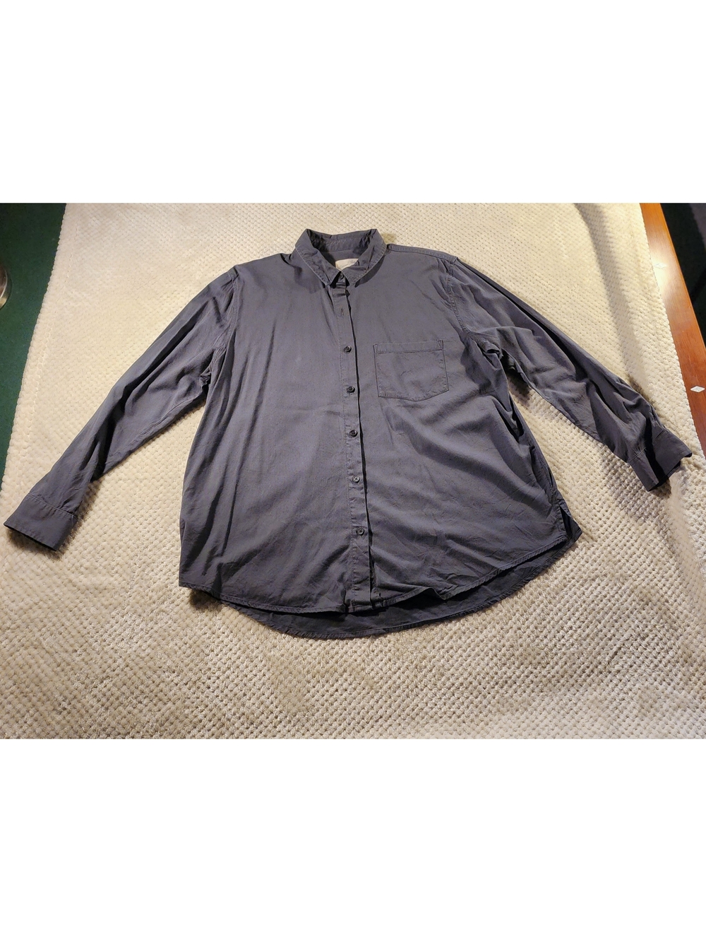 Women's Long-Sleeve Button-Up Shirt - Slate Gray